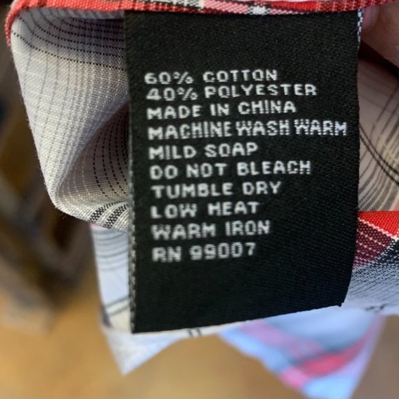 Men's Red & Gray Western Shirt - Picture 4 of 4